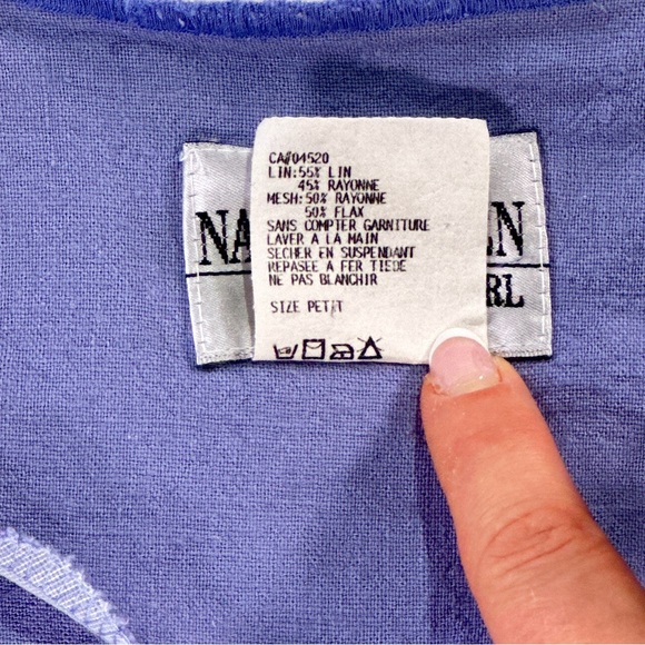 Nancy Bolen Women’s Boho Linen Blend Jacket Blue Small Lagenlook - Picture 6 of 10